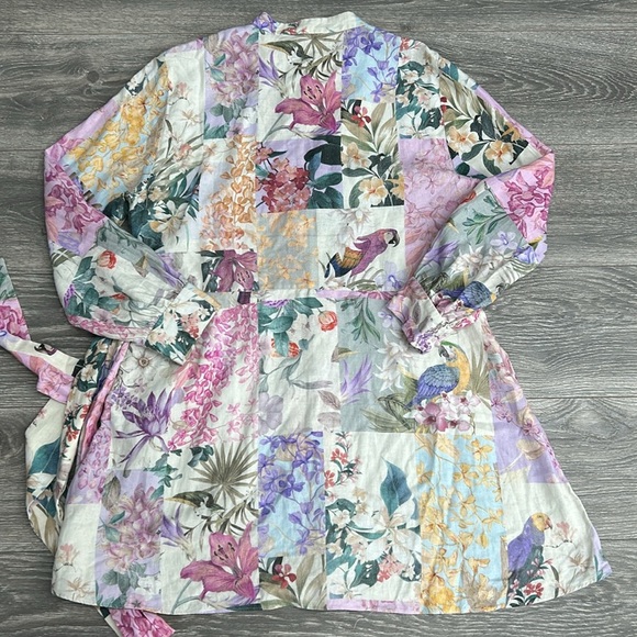 Zara 2725/119/330 floral patchwork linen blogger favorite shirt dress size XXL - Picture 7 of 10